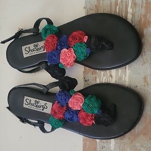 'Shoestrings' Colorful Thong Sandals Uraguay LEATHER